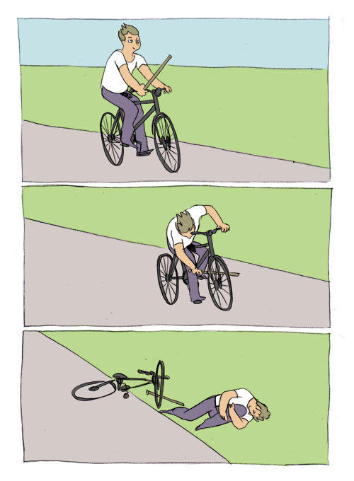 Bicicleta y el palo
