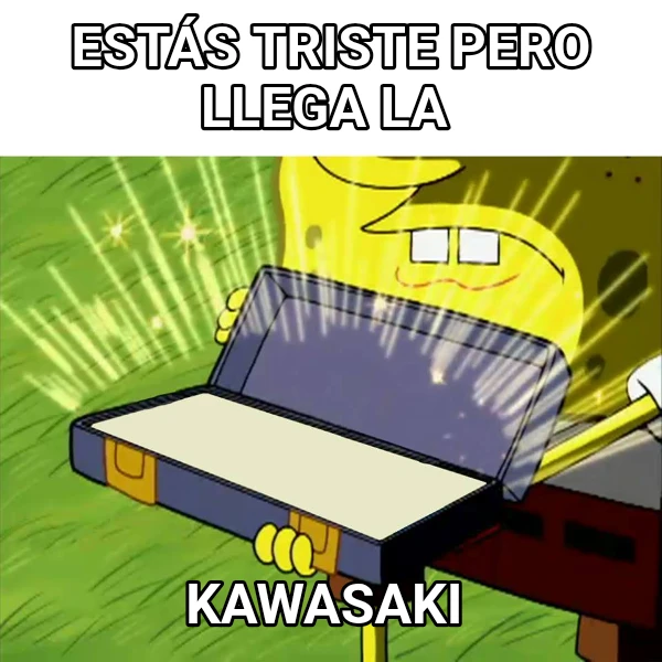 Estás triste pero llega la  Kawasaki 