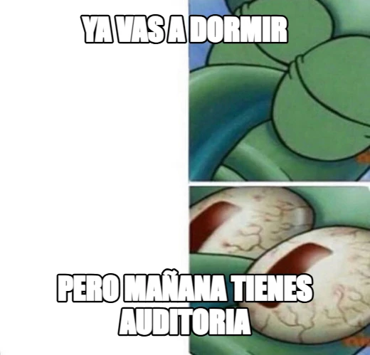 Ya vas a dormir pero mañana tienes auditoria