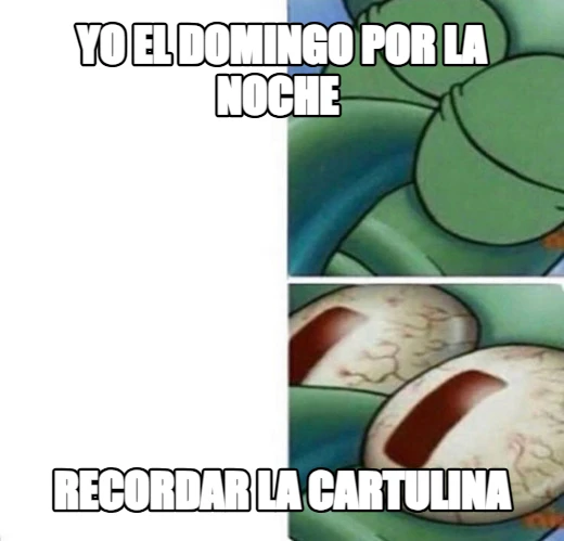 yo el domingo por la noche  recordar la cartulina