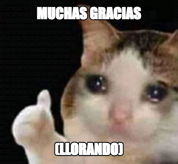 muchas gracias (llorando)
