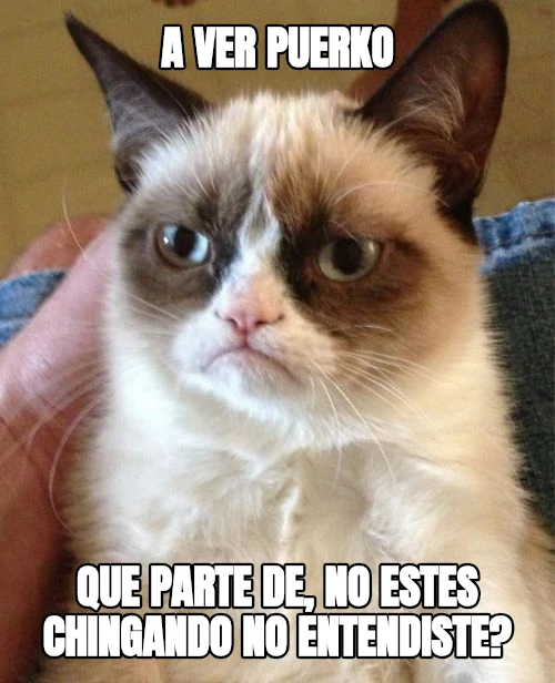 A ver puerko Que parte de, no estes chingando no entendiste?