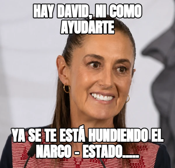 HAY DAVID, NI COMO AYUDARTE YA SE TE ESTÁ HUNDIENDO EL NARCO - ESTADO.....
