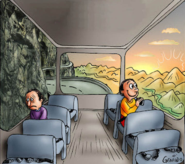 Dos tipos en un autobús