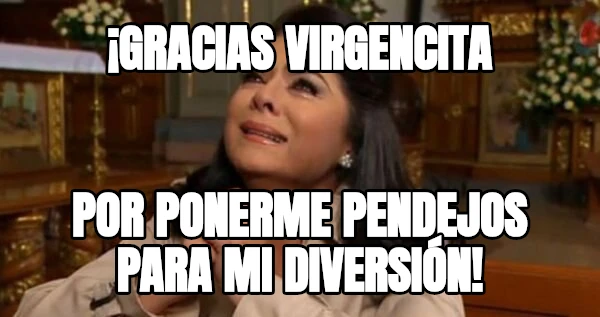 ¡Gracias virgencita por ponerme pendejos para mi diversión!